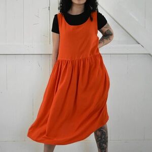 Altar Houseline Red Poppy Meredith Midi Dress